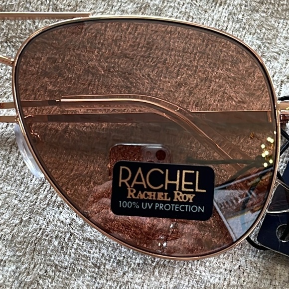 Brand New Rachel Roy Aviator Sunglasses Mirrored Rose Gold Tone Rimless main image 10